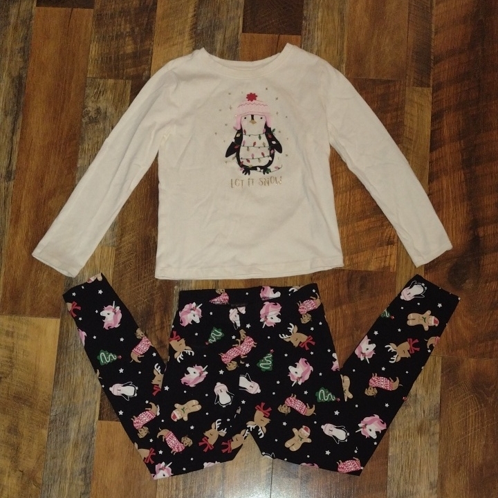 6/6x Girls Penguin Holiday Outfit